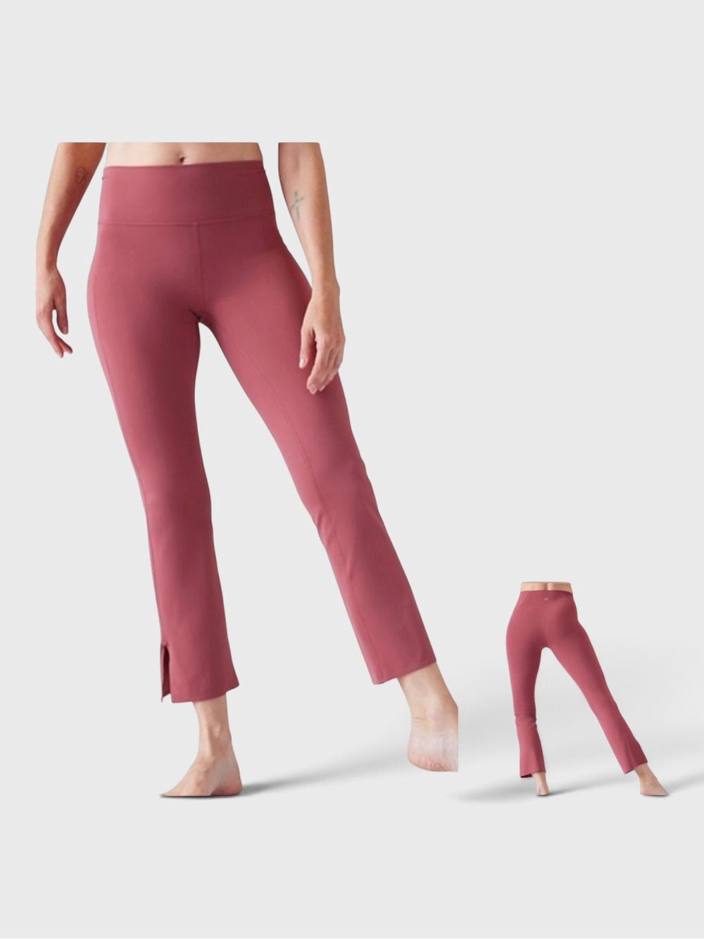 907 NEW! Athleta Pink Transcend Stash Crop Straight Leg Yoga Pants